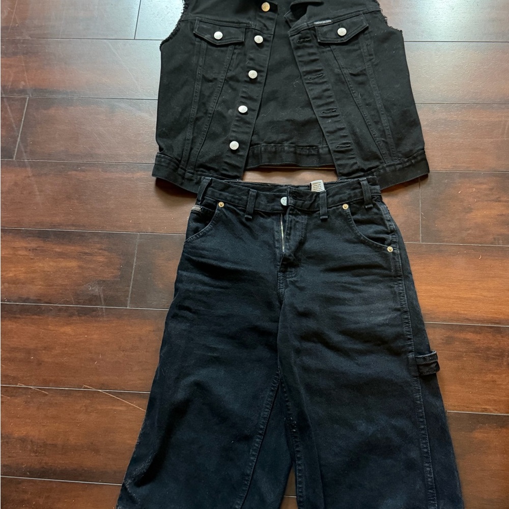 Calvin Klein Collection Black Pants & Vest Set